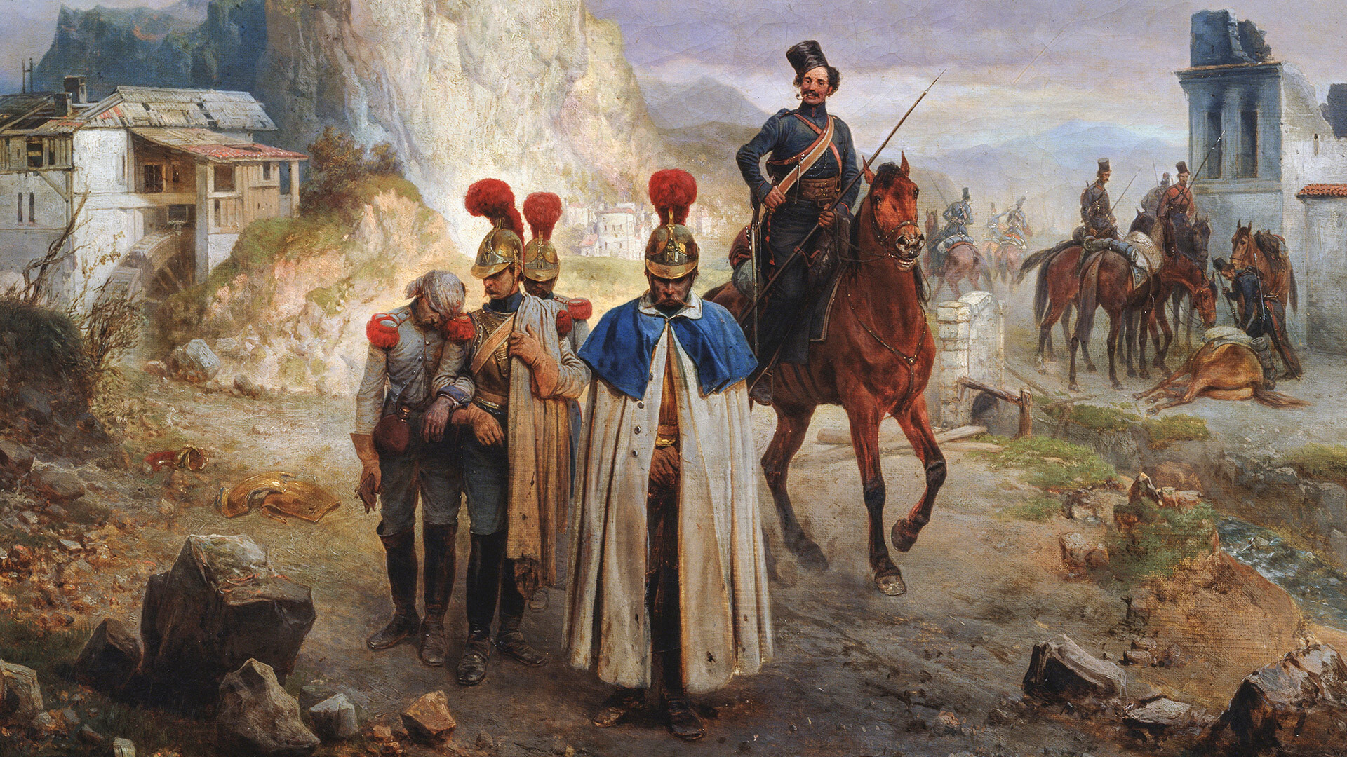 The captive French officers.