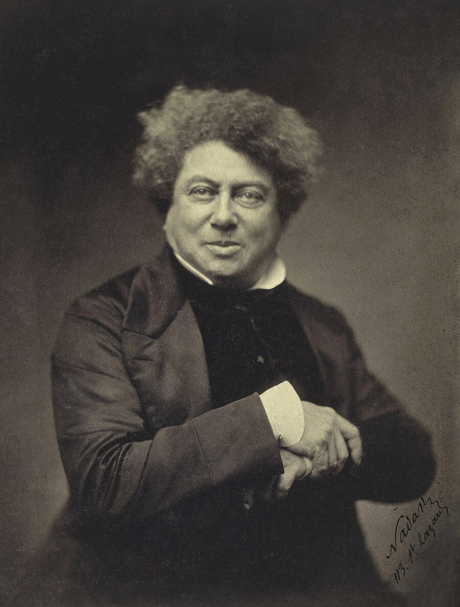 Alexandre Dumas leta 1855 (fotograf Felix Nadar)
