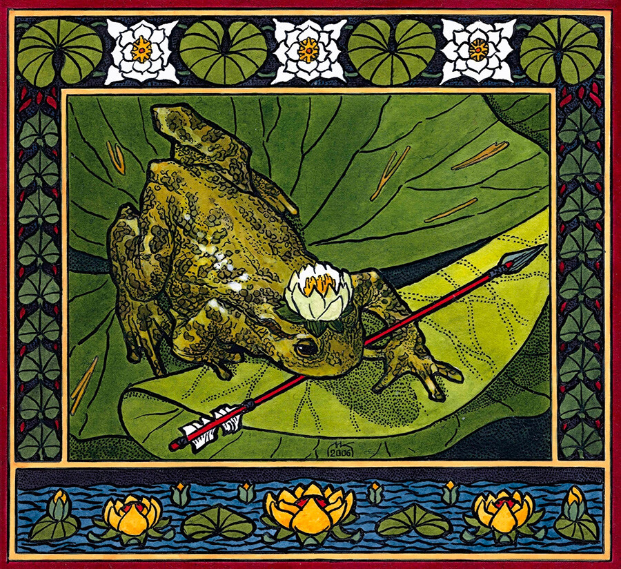Illustration des Märchens „Die Froschprinzessin“ von Iwan Bilibin.