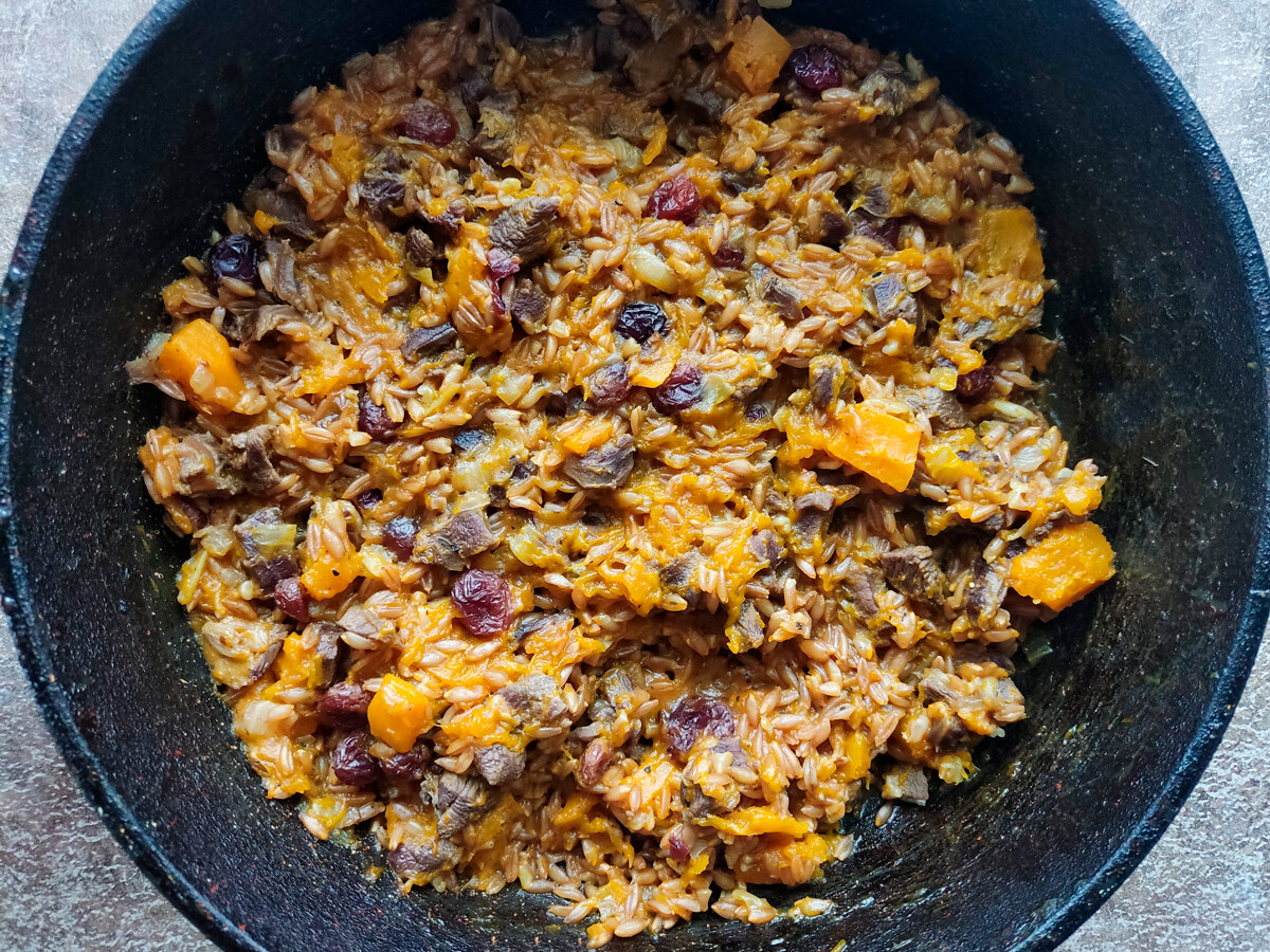 Porridge Di Farro Con Zucca Carne E Mirtilli Rossi La Ricetta