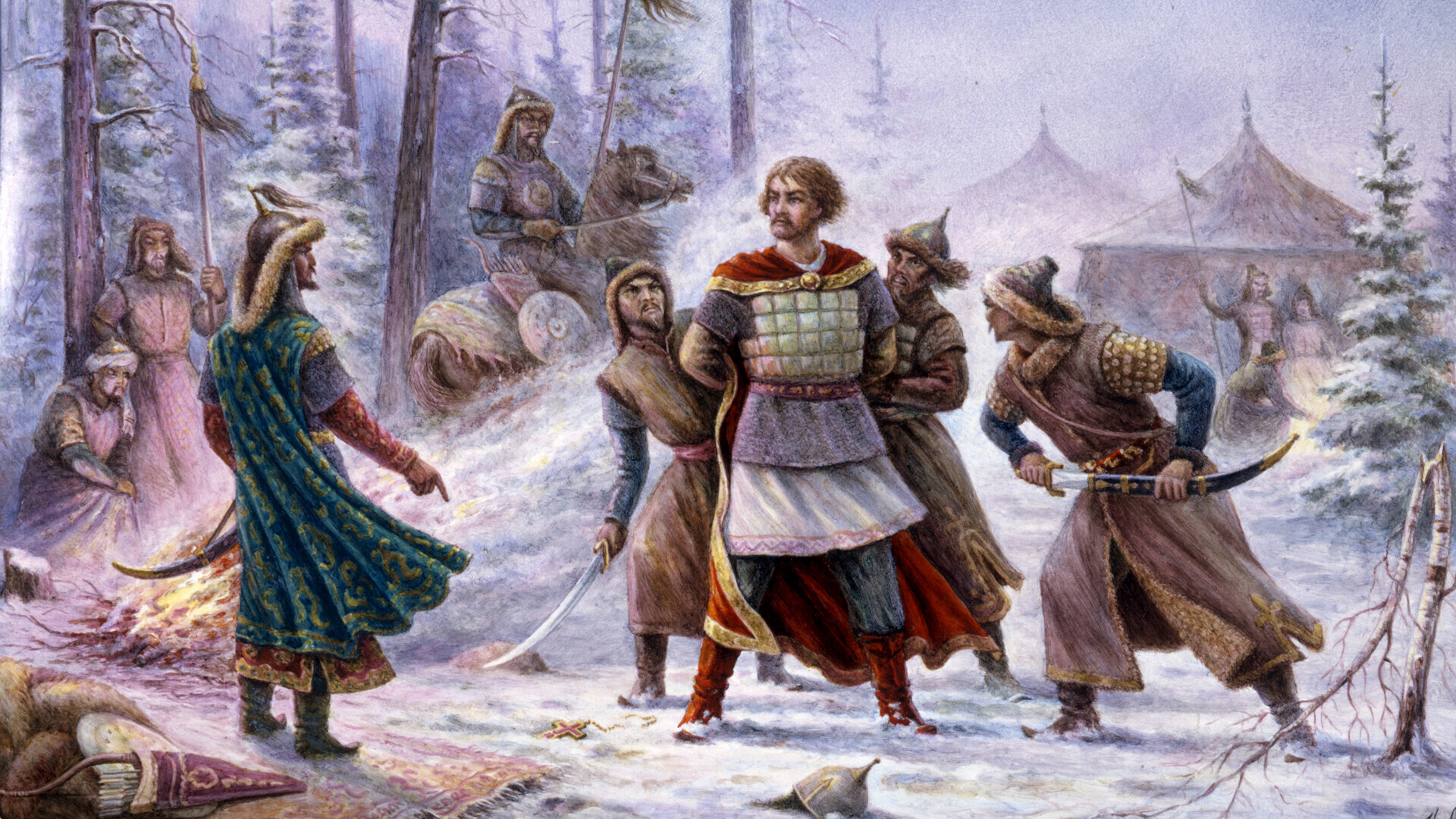 Episode dari kehidupan Rusia pada periode Penindasan Tatar.