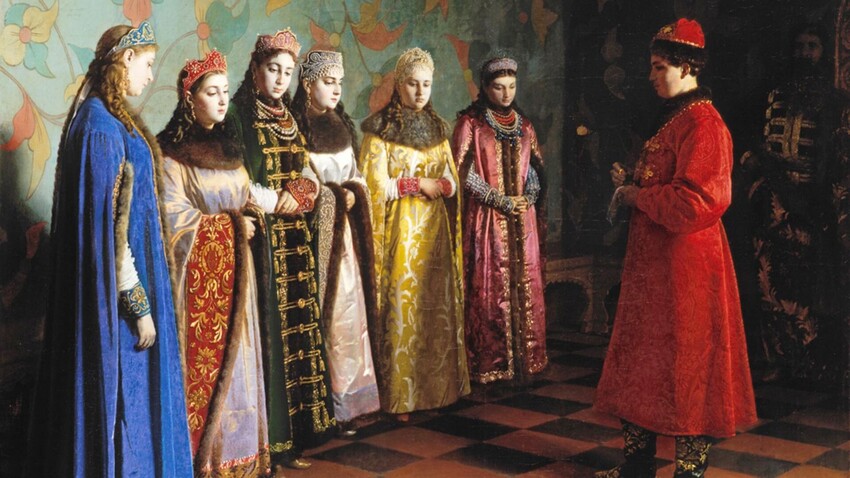 "Lo zar Aleksej Mikhailovich alla sfilata delle spose", di Grigorij Sedov, 1882