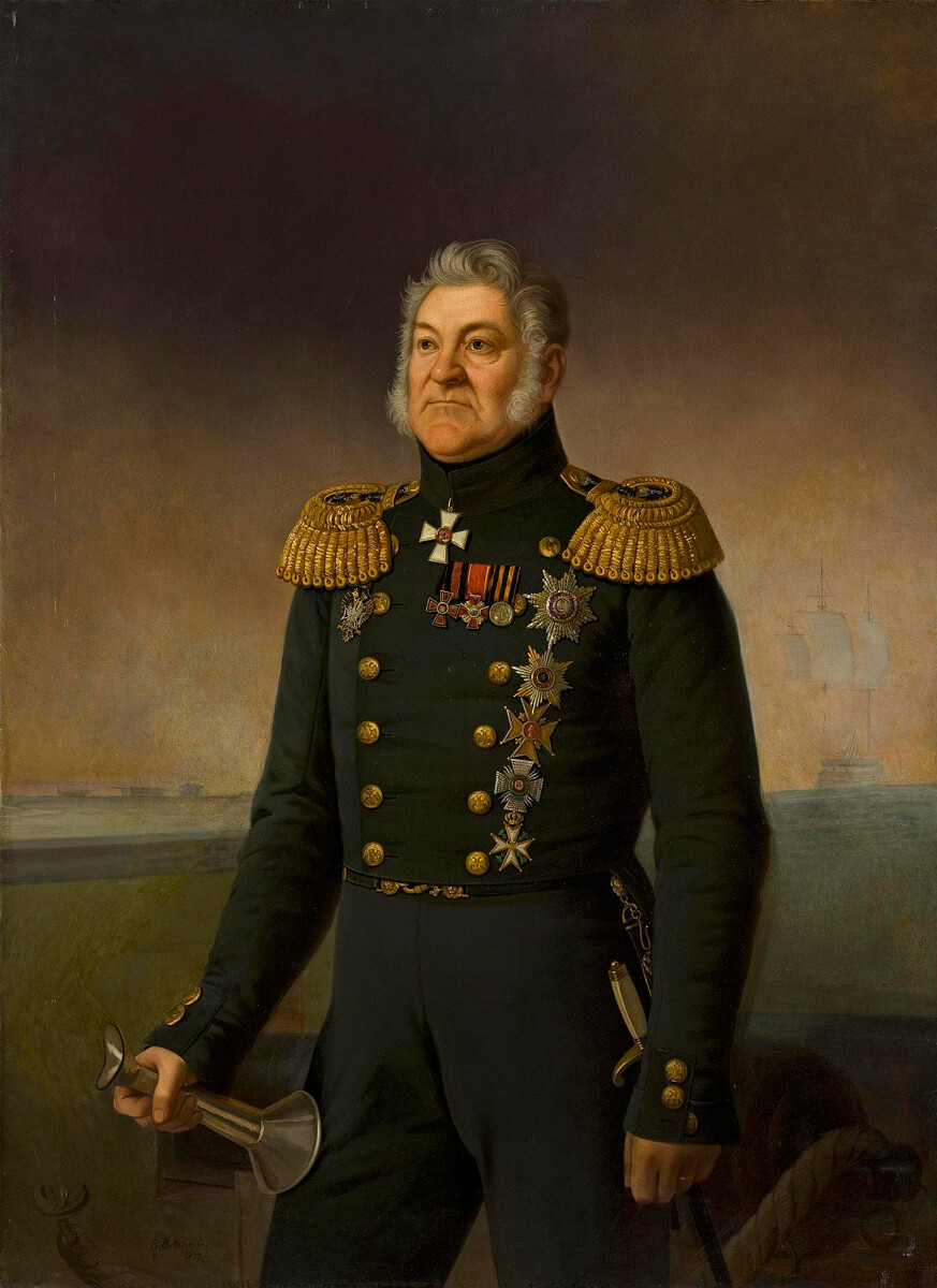 Retrato del almirante Login Petrovich Geyden, art. E. I. Botman, 1877