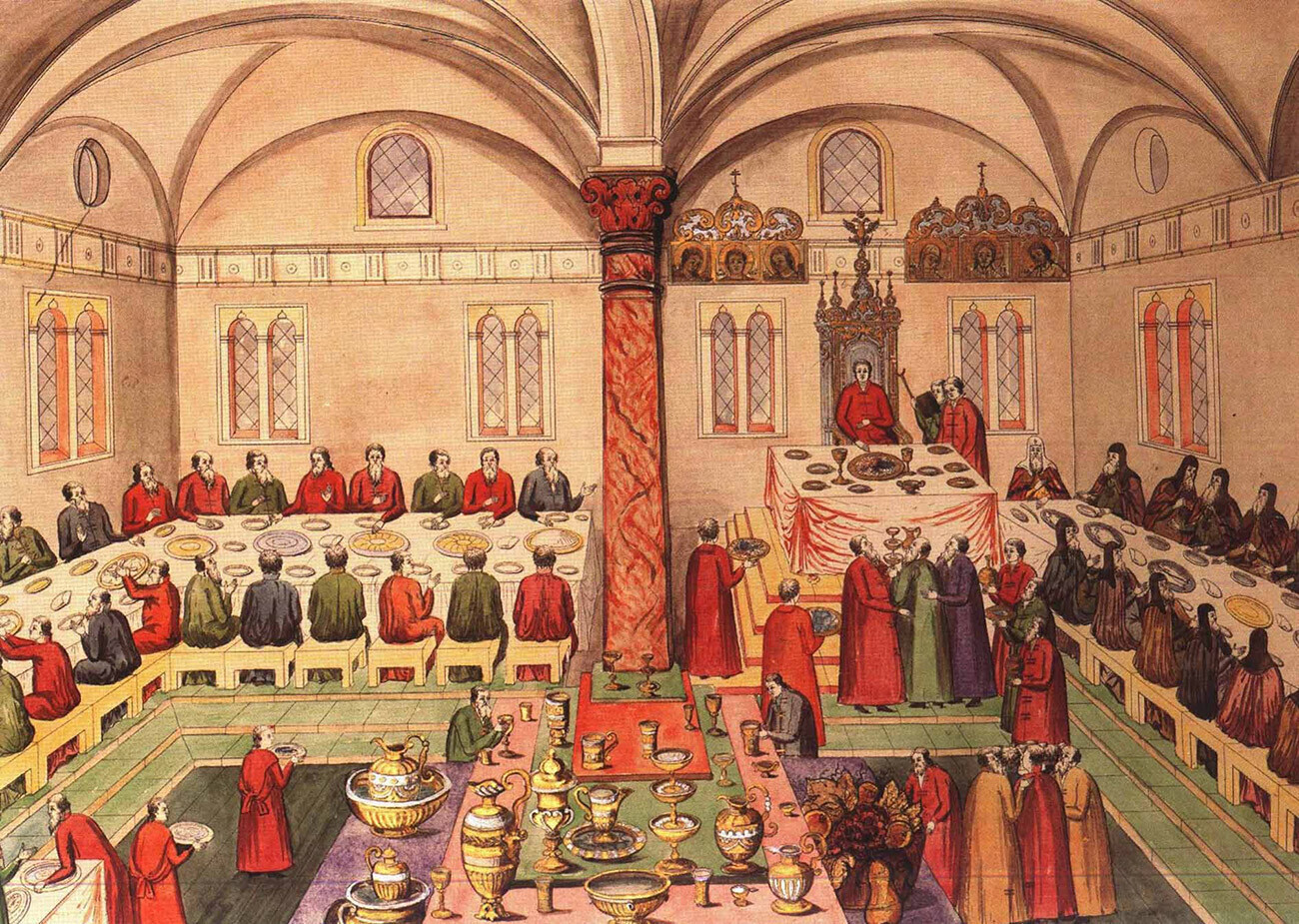 Sebuah pesta di Istana Segi, lukisan abad ke-16