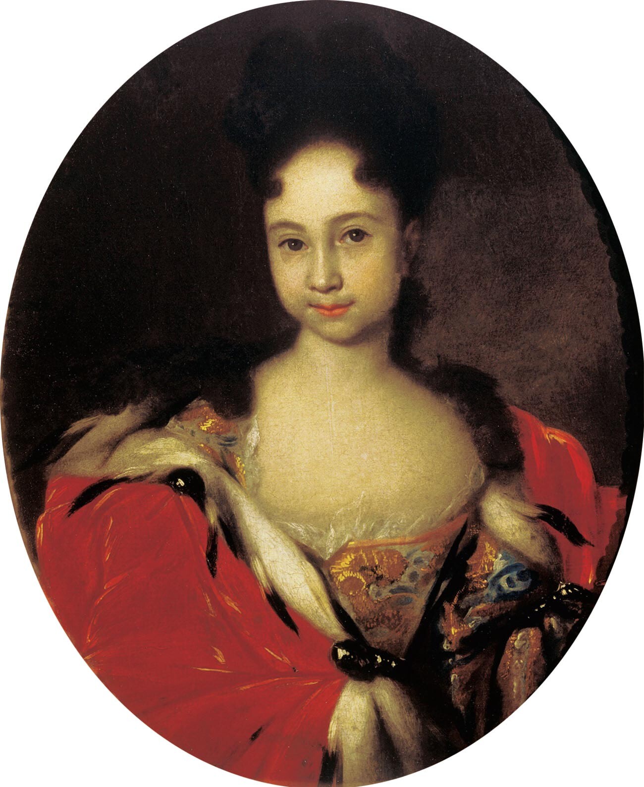 Anna in 1716. In the portrait, Anna is about six or seven years old, but her hair is done in an adult way and she is dressed like an grown-up lady