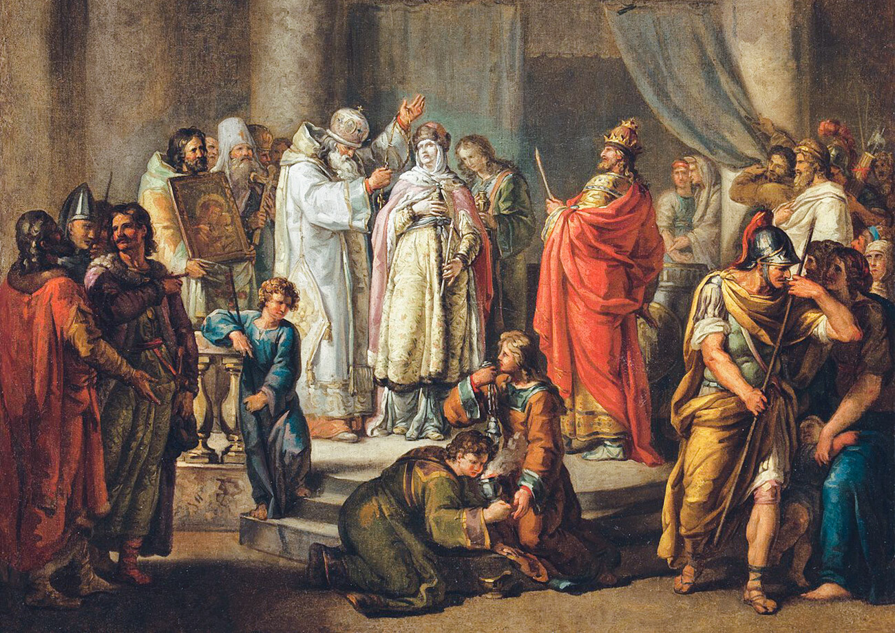 Bautizo de Olga en Constantinopla
