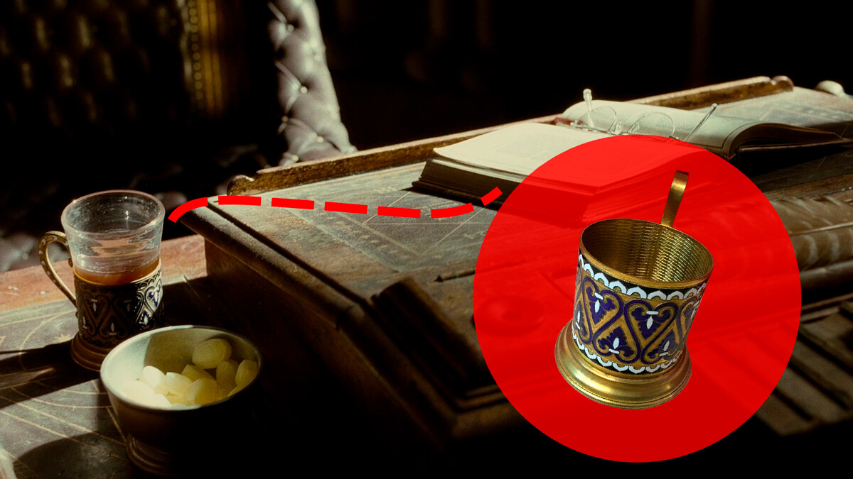 A tea-glass holder on Dumbledore’s desk