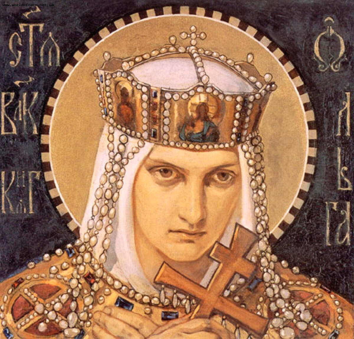 Света Олга, княгиня Киевска, втора половина на XIX век. Намерена в колекцията на Държавния руски музей, Санкт Петербург