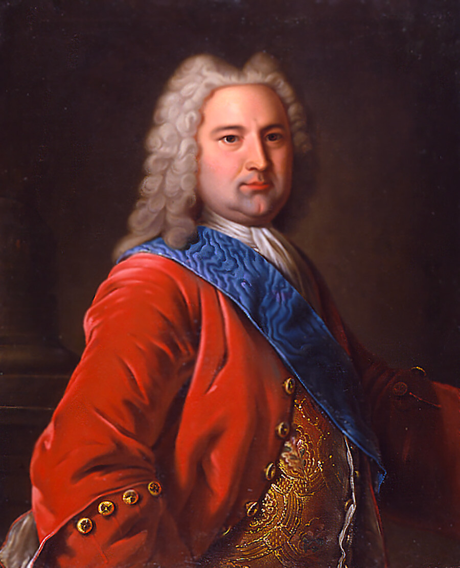 Portret kurlandskega vojvode Ernsta Johanna Birona (1737-1740). Neznani slikar iz 18. stoletja. 
