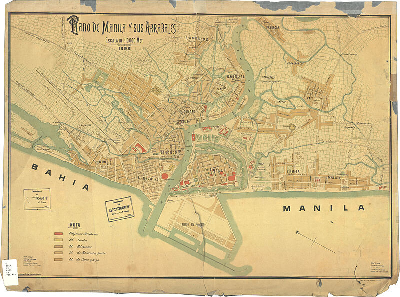 Plano de Manila en 1898