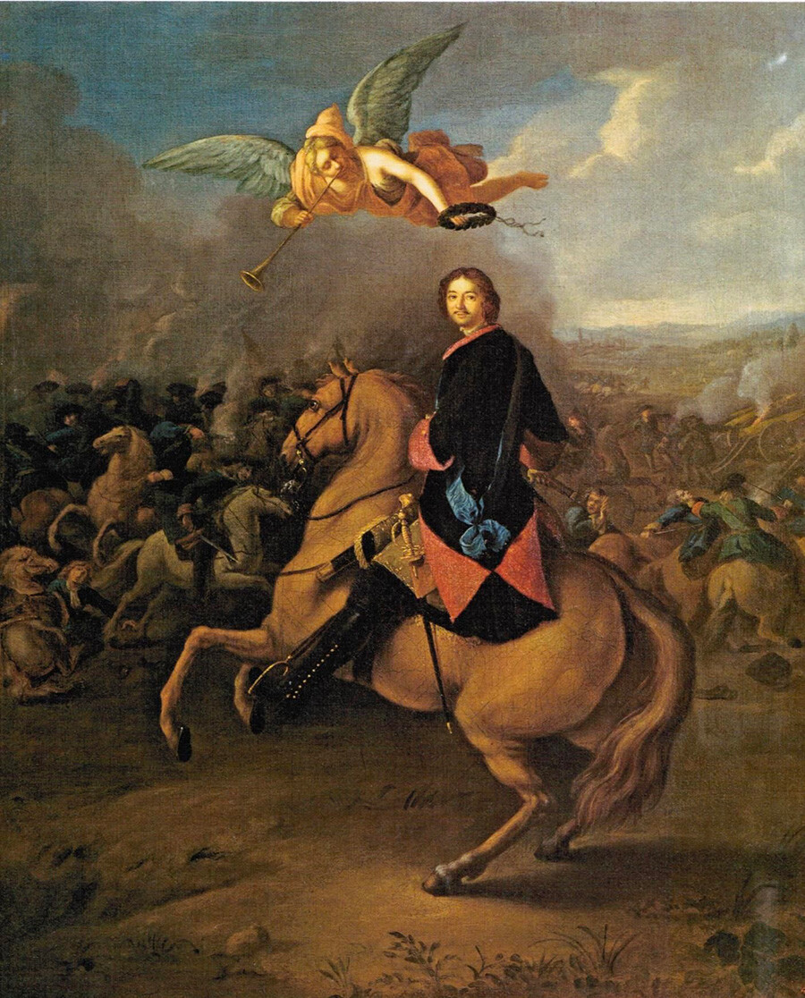 Pierre Ier pendant la bataille de Poltava