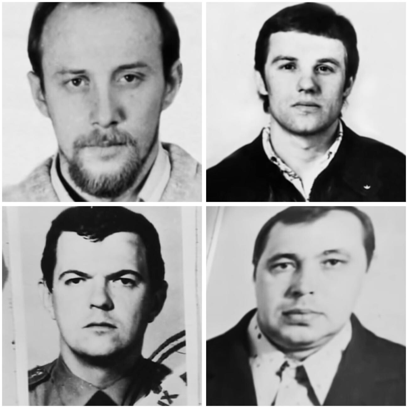 (горњи ред) Валериј Финејев и Игор Книгин, (доњи) Јевгениј Субачов и Константин Голубков