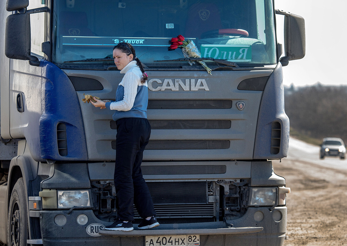 Yulia Lazareva, camionera de larga distancia de Crimea