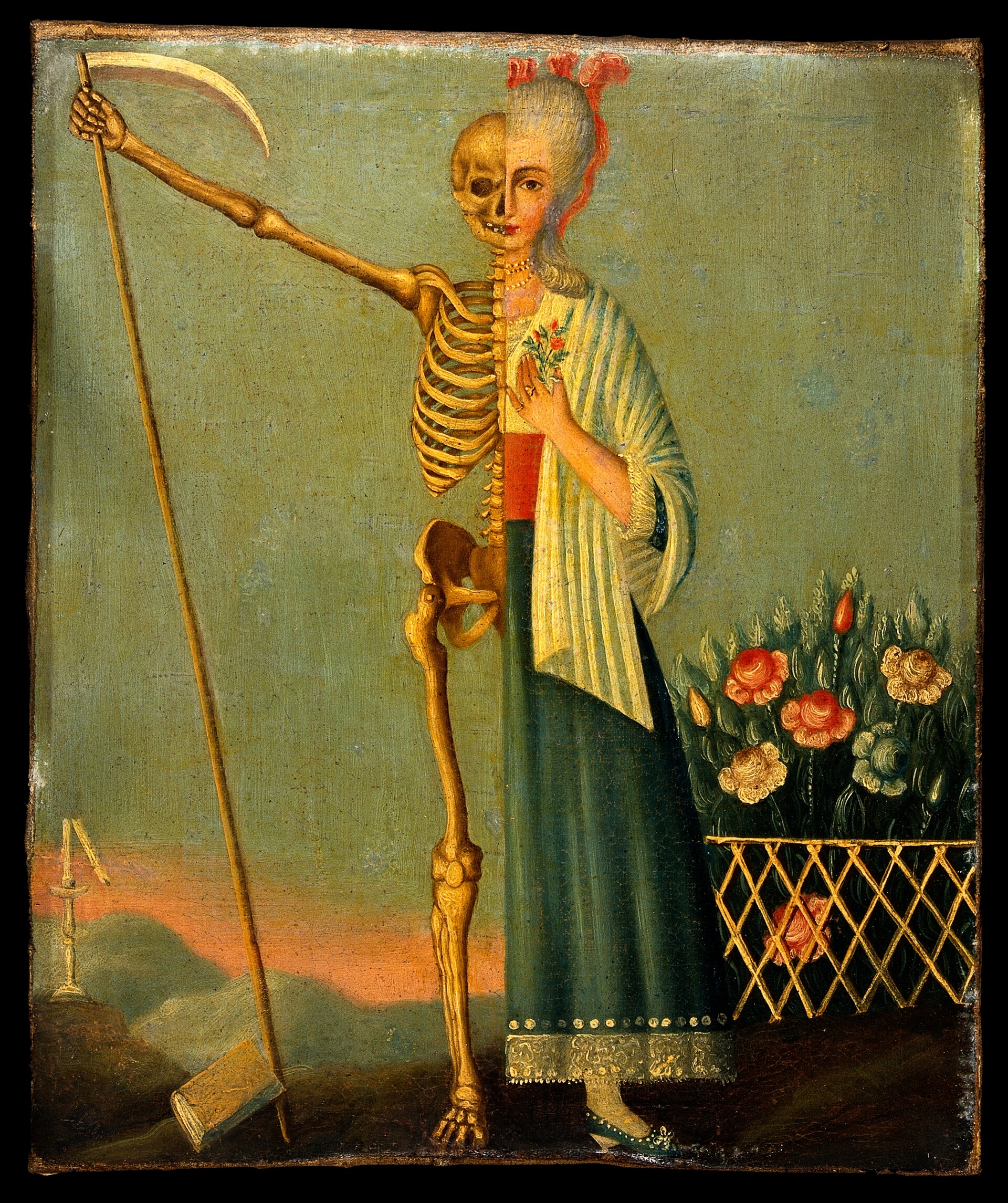 'La vida y la muerte'. Pintura al óleo.