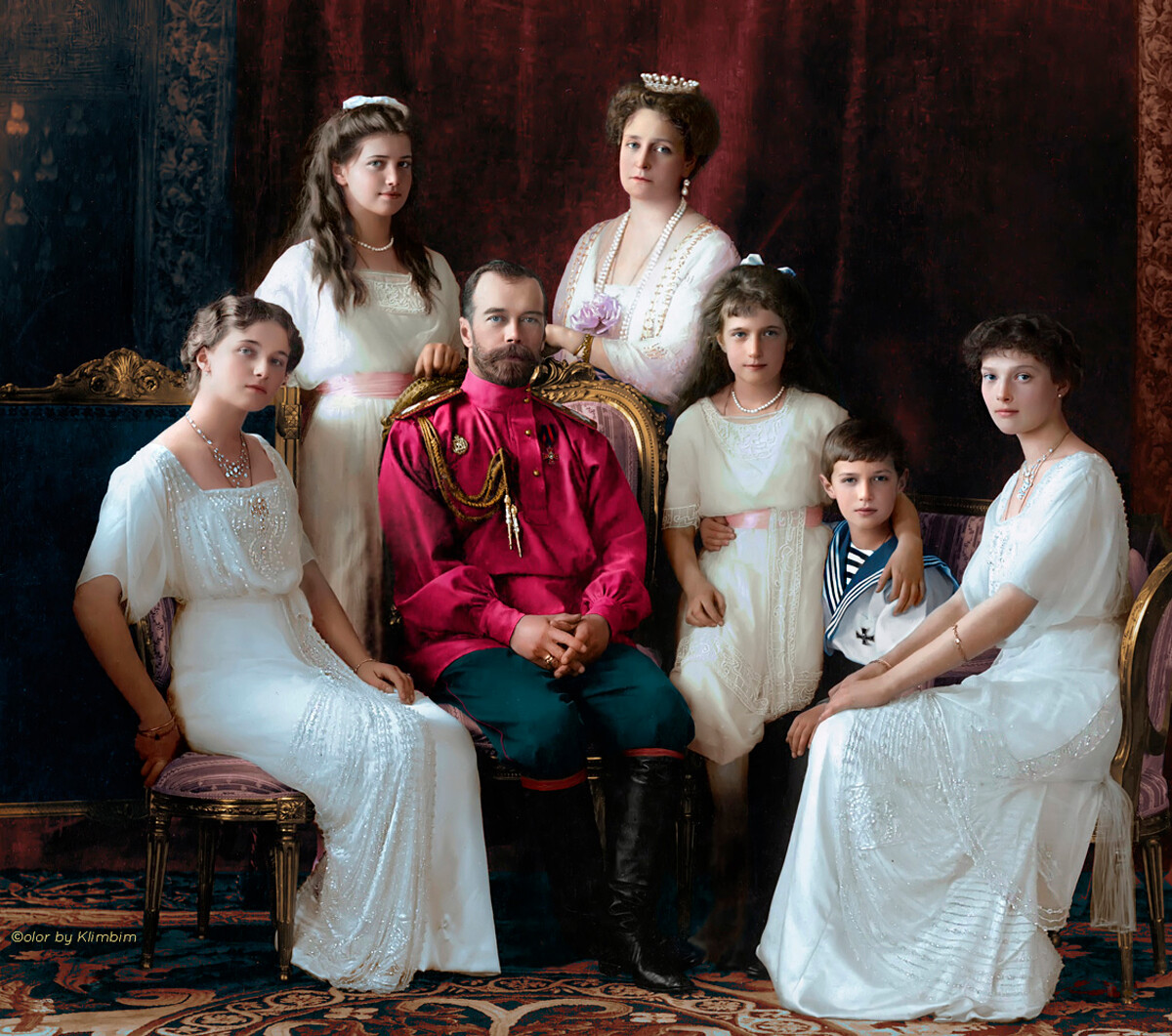 Nicholas II with his wife and children