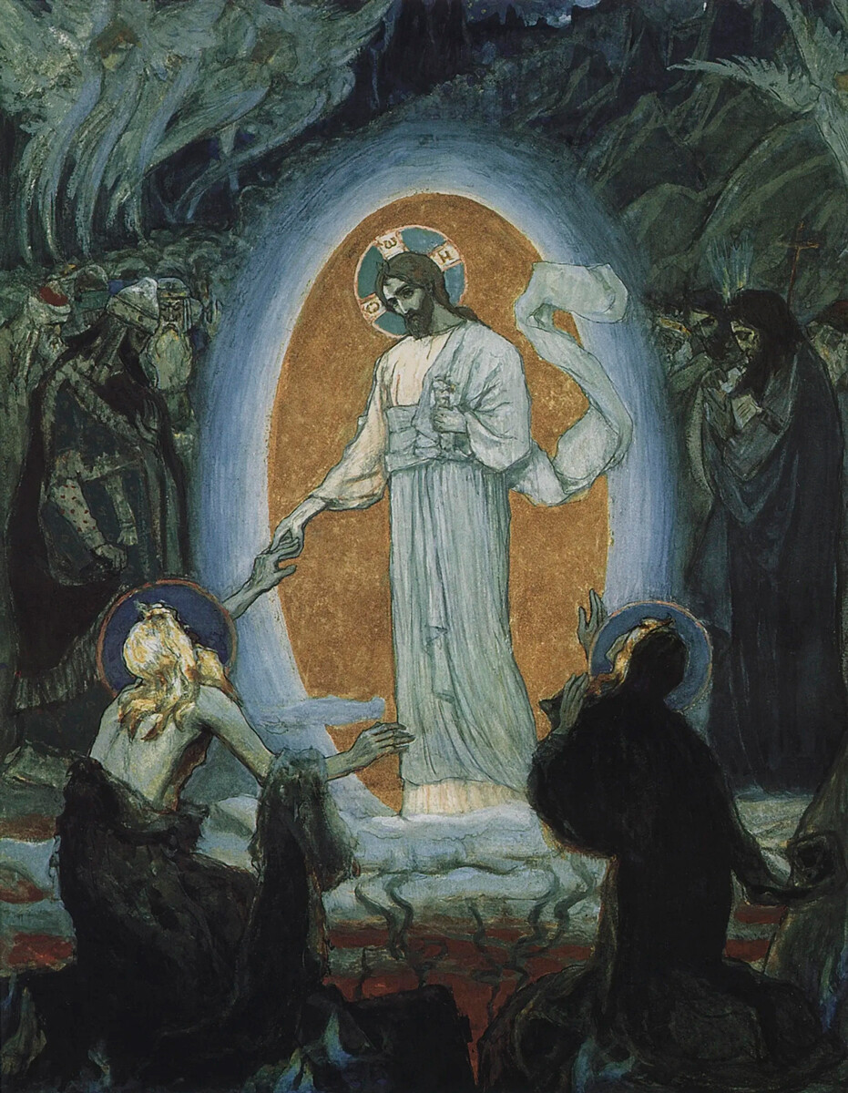 Mikhaïl Nesterov. La descente du Christ aux Enfers. Esquisse de l’iconostase de la cathédrale Saint-Sauveur-sur-le-Sang-Versé à Saint-Pétersbourg, 1895