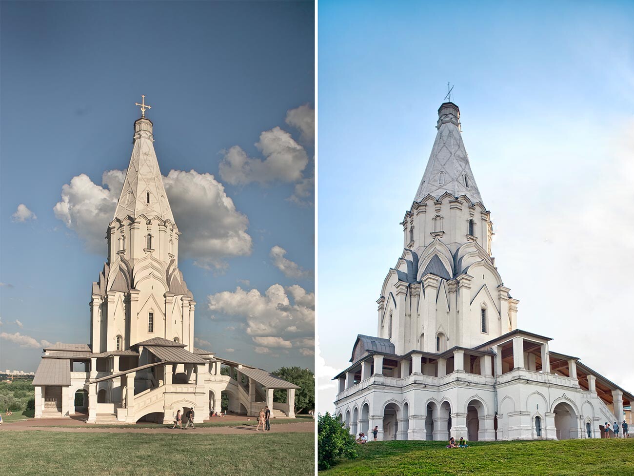 Left: Church of the Ascension. West view. June 8, 2014.
Rigth: Northeast view. June 8, 2014