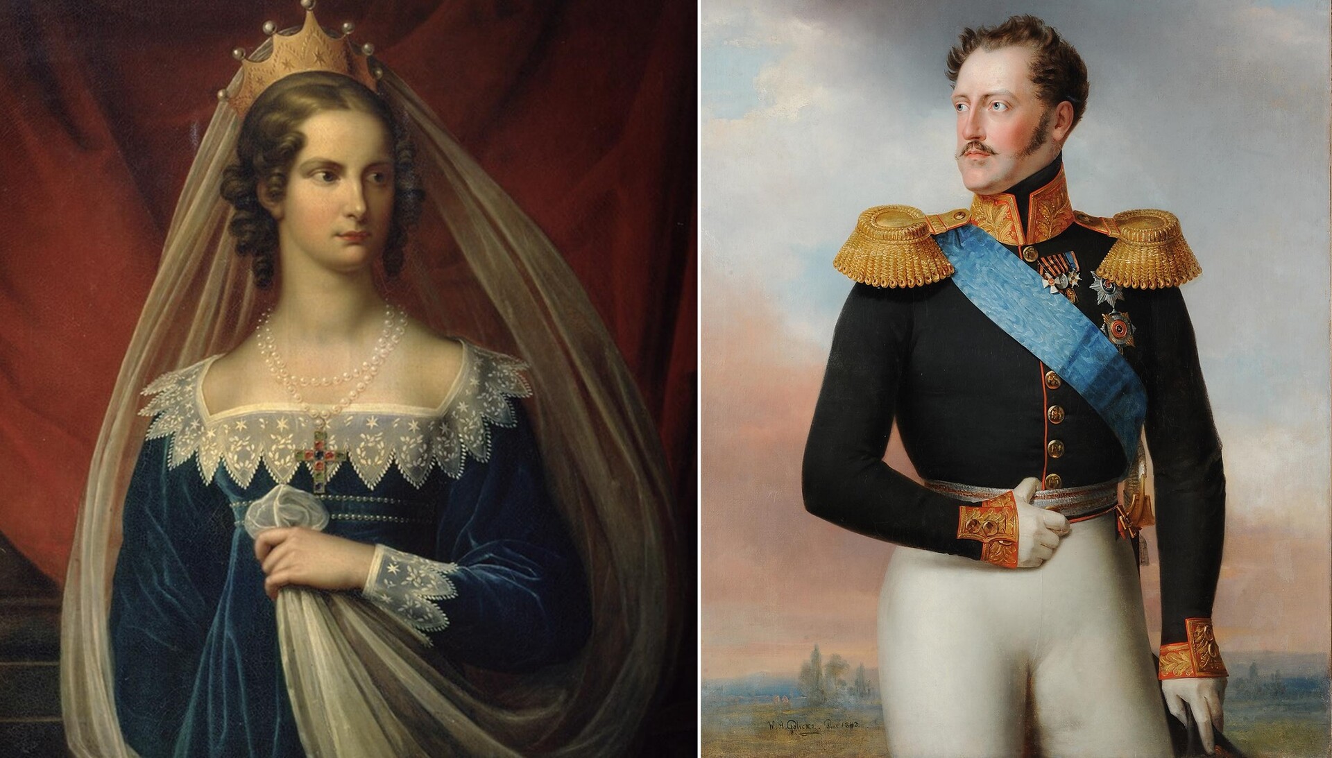 Портрет принцессы Шарлотты Прусской и портрет Николая I