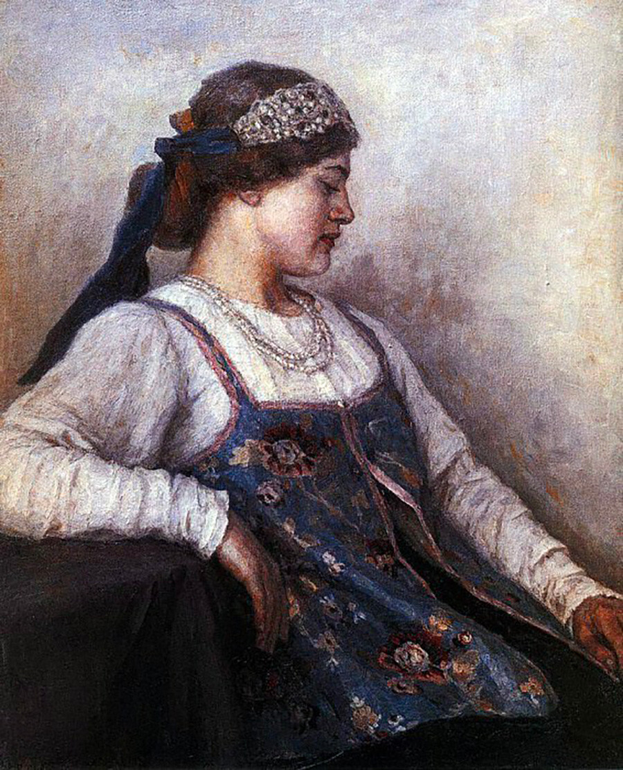 Vasily Surikov, “Portrait of N.F. Matveyeva,” 1909