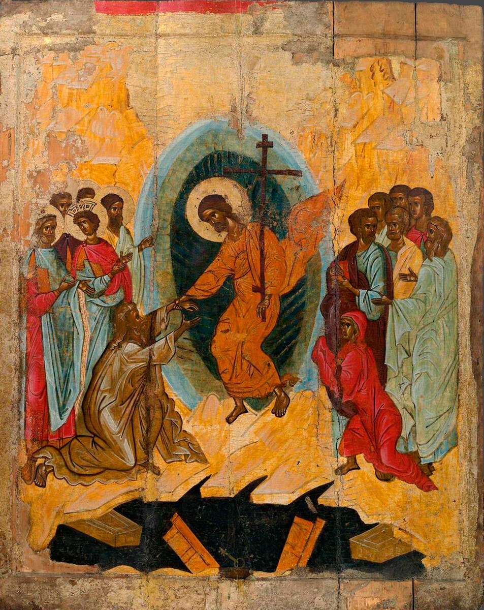 作者不明。『キリストの地獄降り』。ノヴゴロド、14世紀末