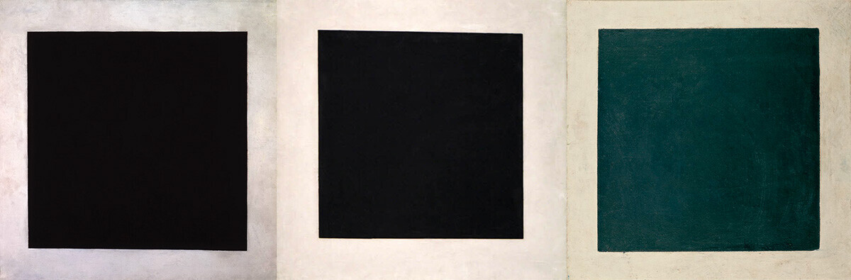 Les deuxième, troisième et quatrième tableaux Carré noir