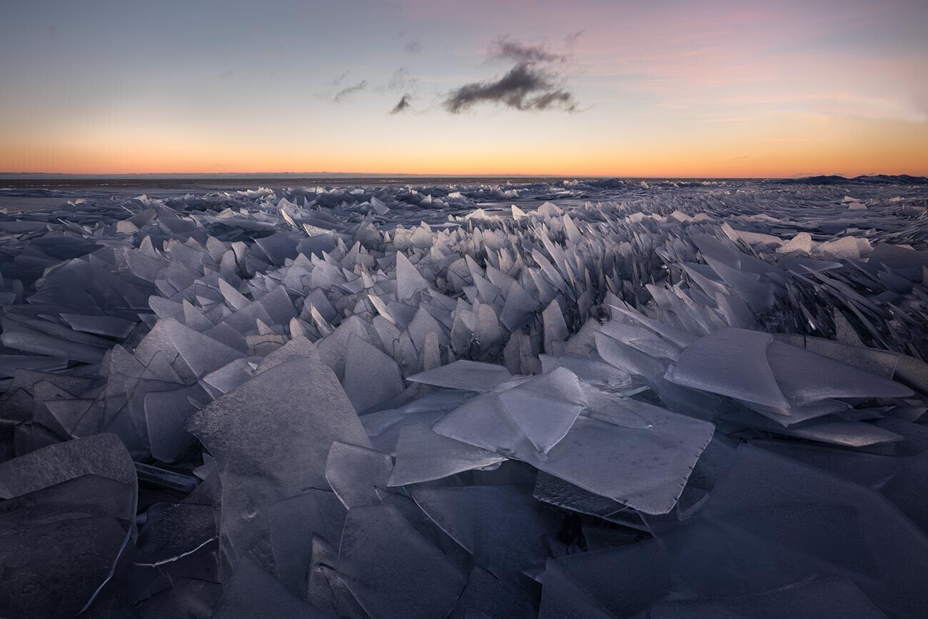 Il lago Peipus (in russo, lago Chudskoe) dove si svolse la Battaglia sul ghiaccio
