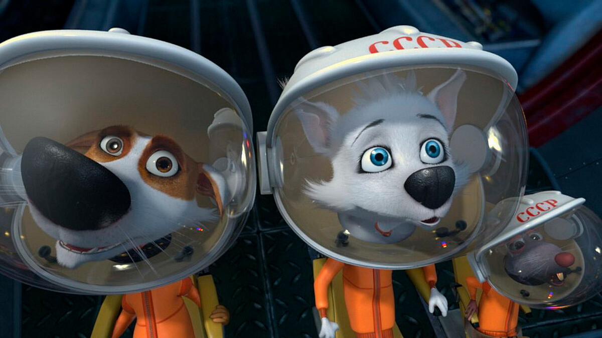 Standbild aus einem Zeichentrickfilm „Space Dogs“.