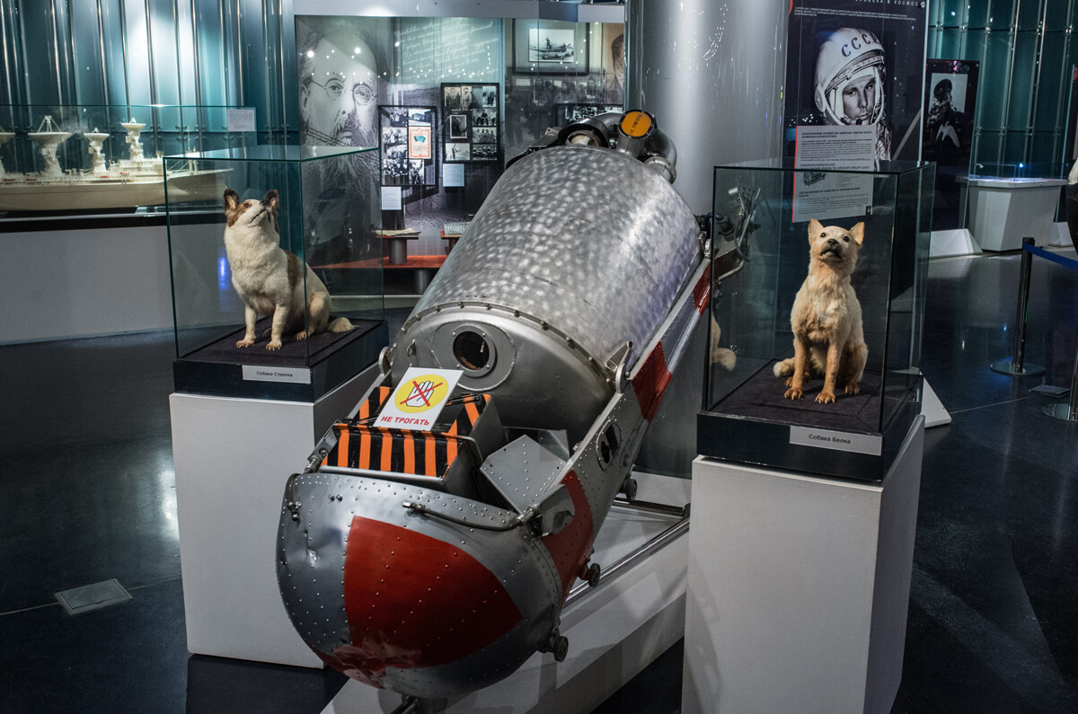 Il modulo di espulsione di Belka e Strelka esposto nel Museo della Cosmonautica di Mosca