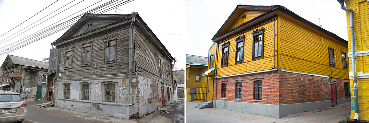 Rumah pertama yang dipugar pada tahun 2015 di Lva Tolstogo, 36.
