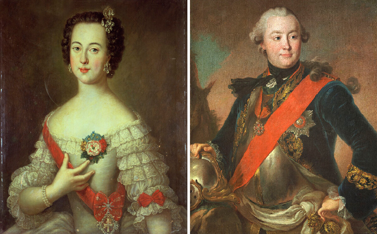 Портрети на Екатерина II и Григориј Орлов


