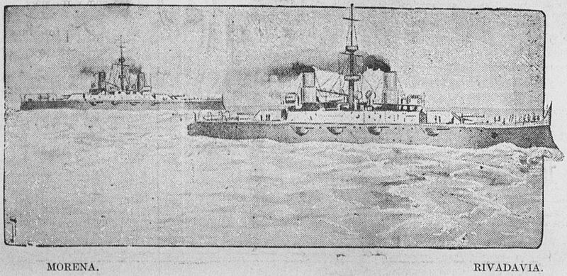 En 1904, el Tacoma Times publicó el rumor de que el ARA Rivadavia y el ARA Moreno habían sido comprados por Japón, en vísperas de la guerra ruso-japonesa. Este rumor era cierto.