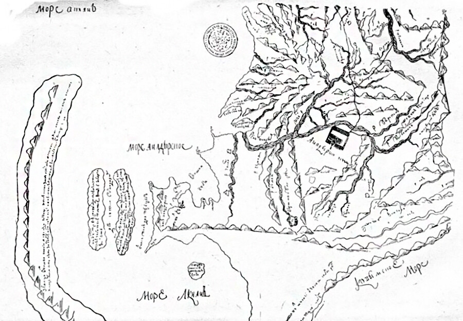 Анадырский острог на карте 1710 года.