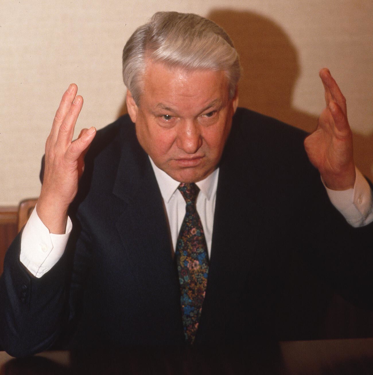 Borís Yeltsin durante una entrevista
