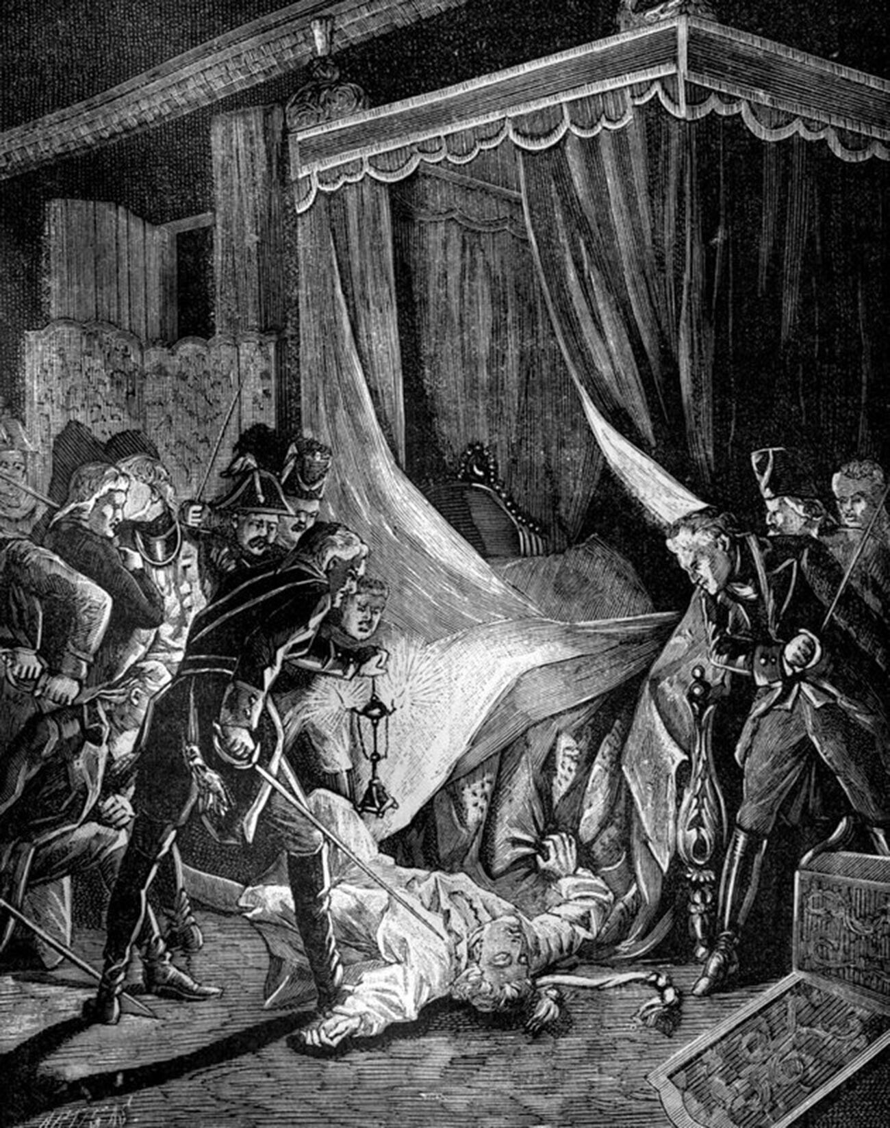  Убийството на съветския цар Павел I, март 1801 година Из La France et les Français à Travers les Siècles, 1882-1884 година 