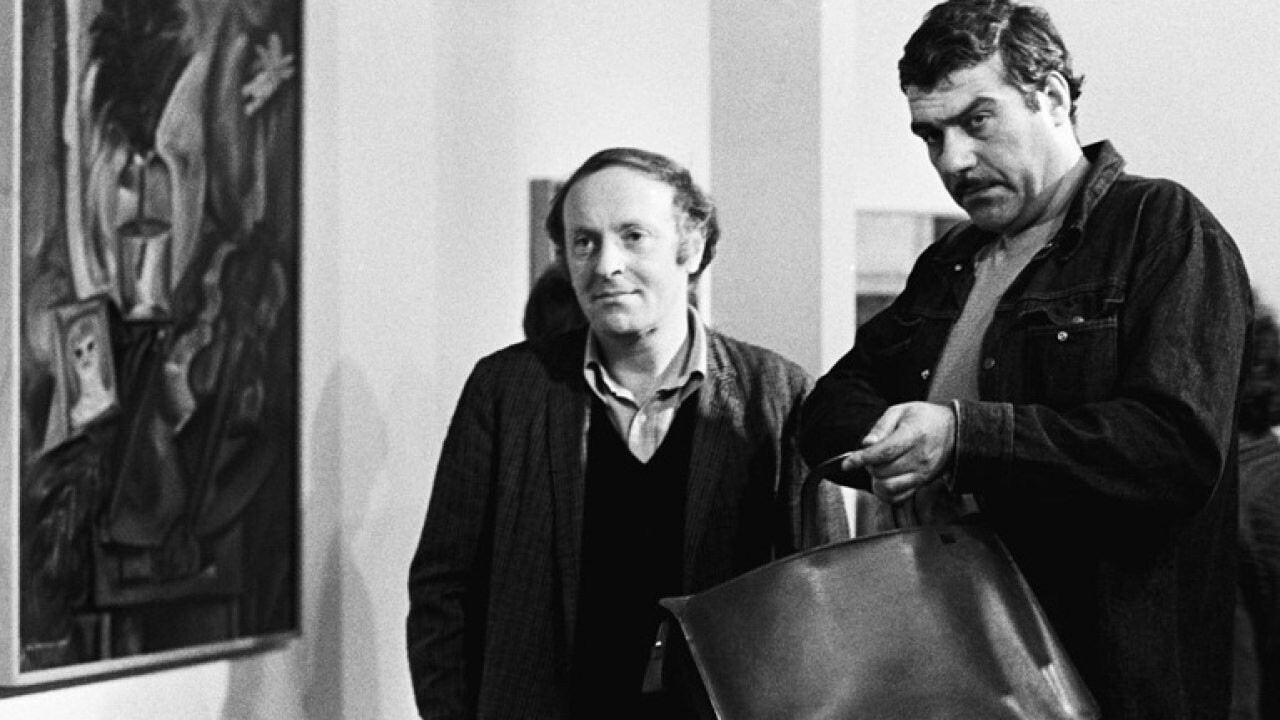 Josif Brodski in Sergej Dovlatov v galeriji RR v New Yorku. 1979. 