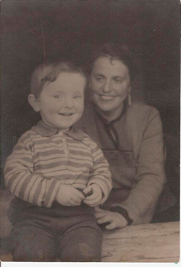 Brodsky with his mother, 1942.