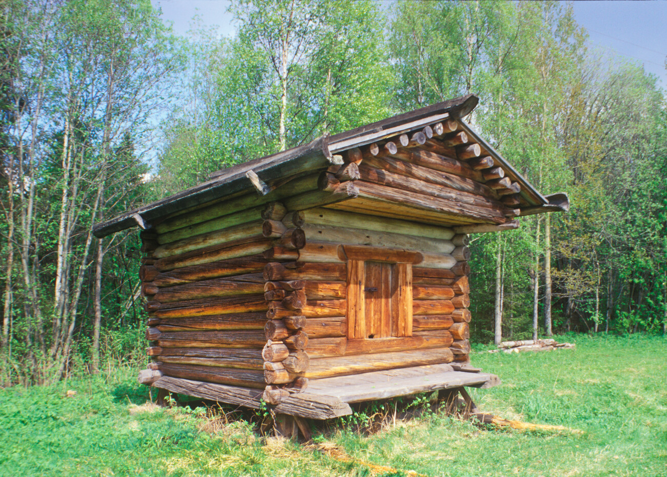 Granaio del villaggio di Ust-Nizemye, nel distretto di Leshukonskij. 9 giugno 1998