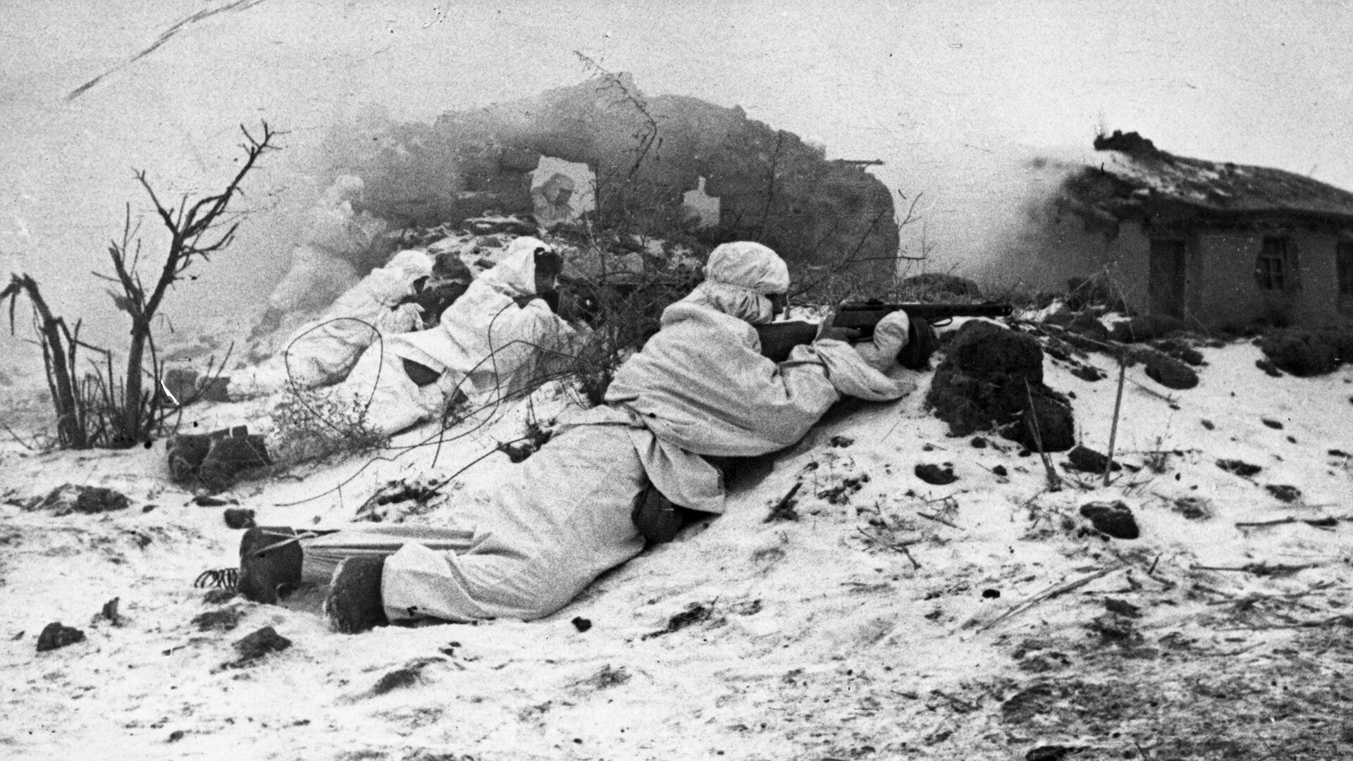 2. svetovna vojna, bitka za Stalingrad, sovjetski avtomatski strelci jugozahodno od Stalingrada, februar 1943. 