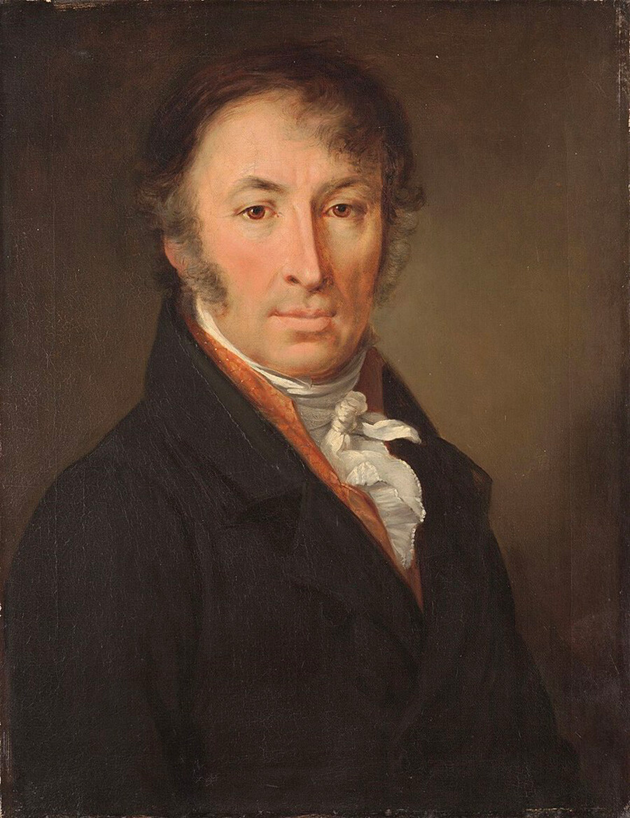 Nikolaj Karamzin (1766-1826), scrittore e storico russo, in un ritratto realizzato dal pittore Vasilij Tropinin nel 1818