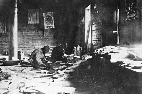 Pogromo del datsan de Guneisky, 1934. Distrito de Nerchensky, Territorio de Zabaikalski.
