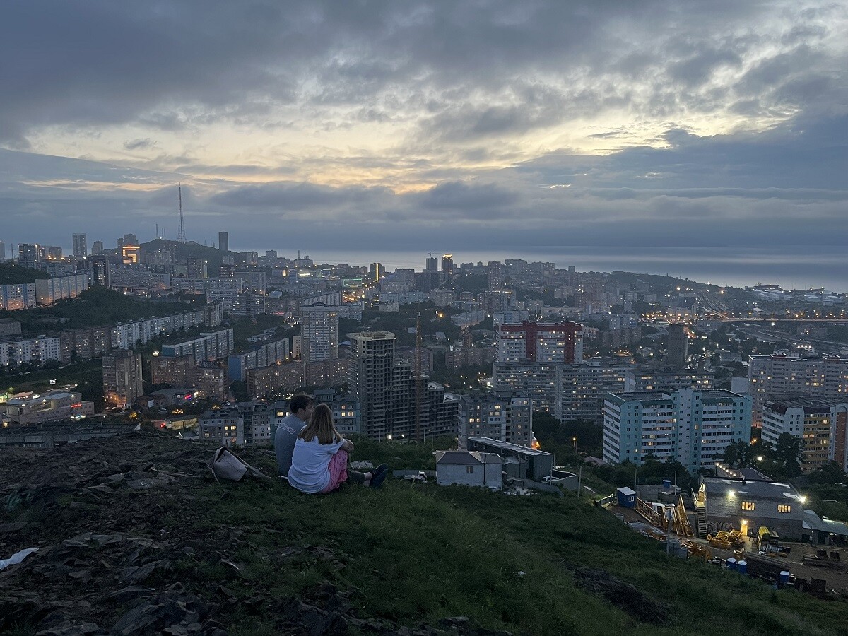Vista di Vladivostok dall’alto delle colline che la cingono