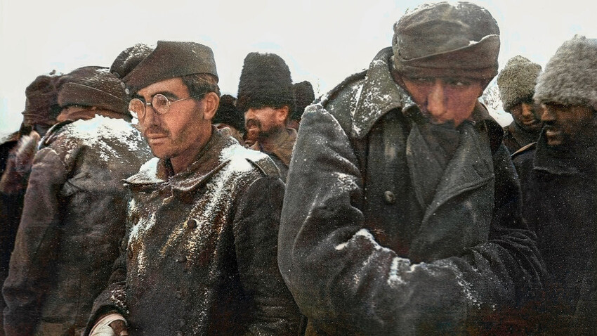 Prisioneros de guerra alemanes en Stalingrado.
