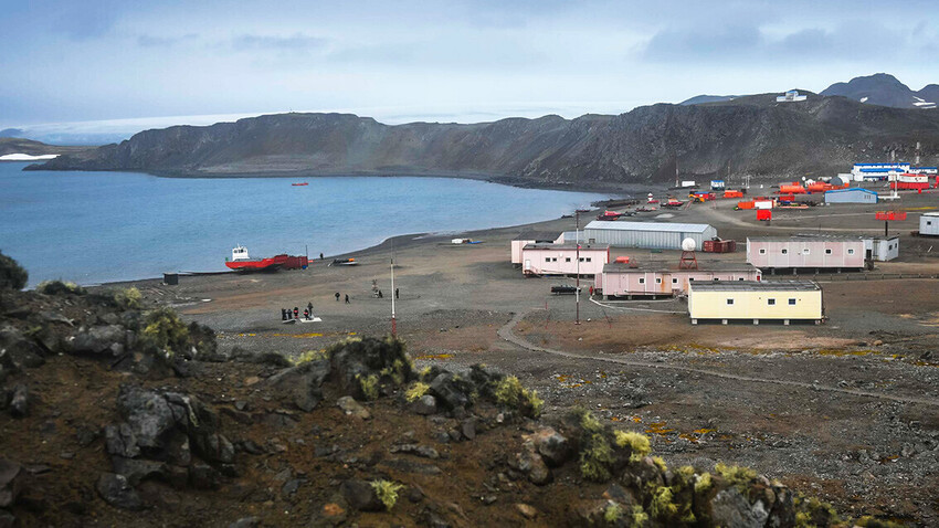 La base rusa Bellingshausen en la Antártida.