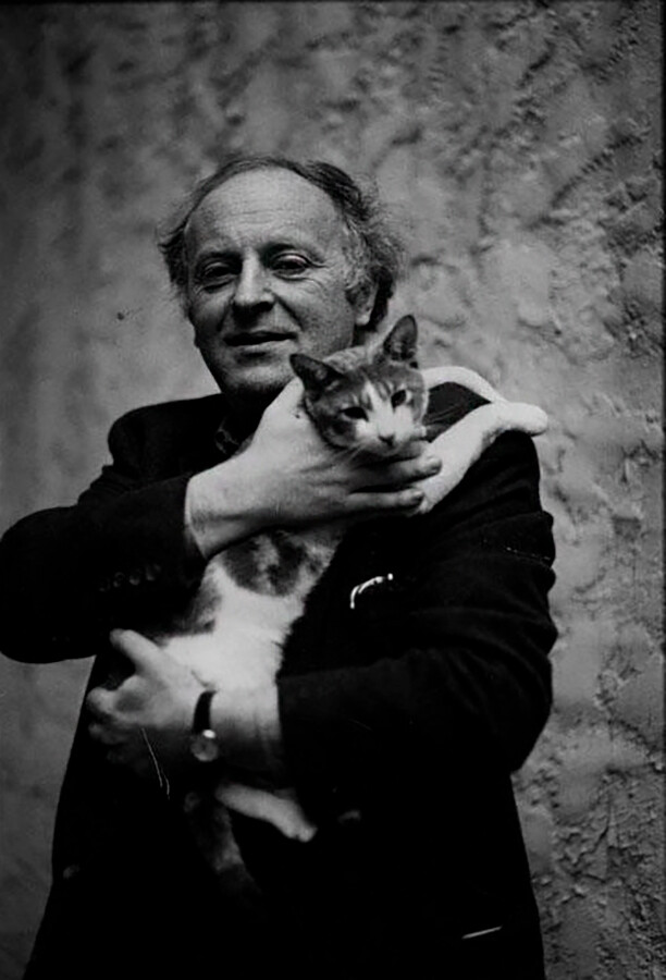 Joseph Brodsky avec son chat