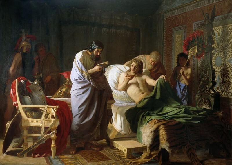 Henryk Siemiradzki, “La fiducia di Alessandro Magno per il suo medico Filippo”, 1870
