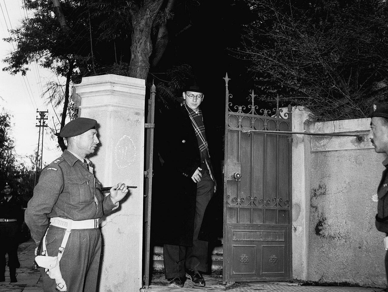 The Russian ambassador Pavel Yershov leaving the embassy building on Rothchild blvd. in Tel Aviv