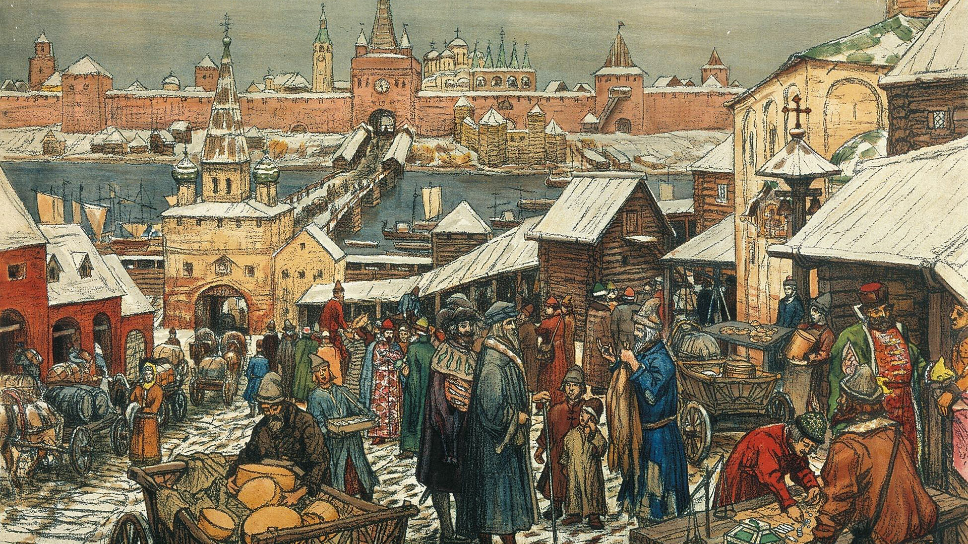 Appolinary Vasnetsov. Novgorod Marketplace, 17th century