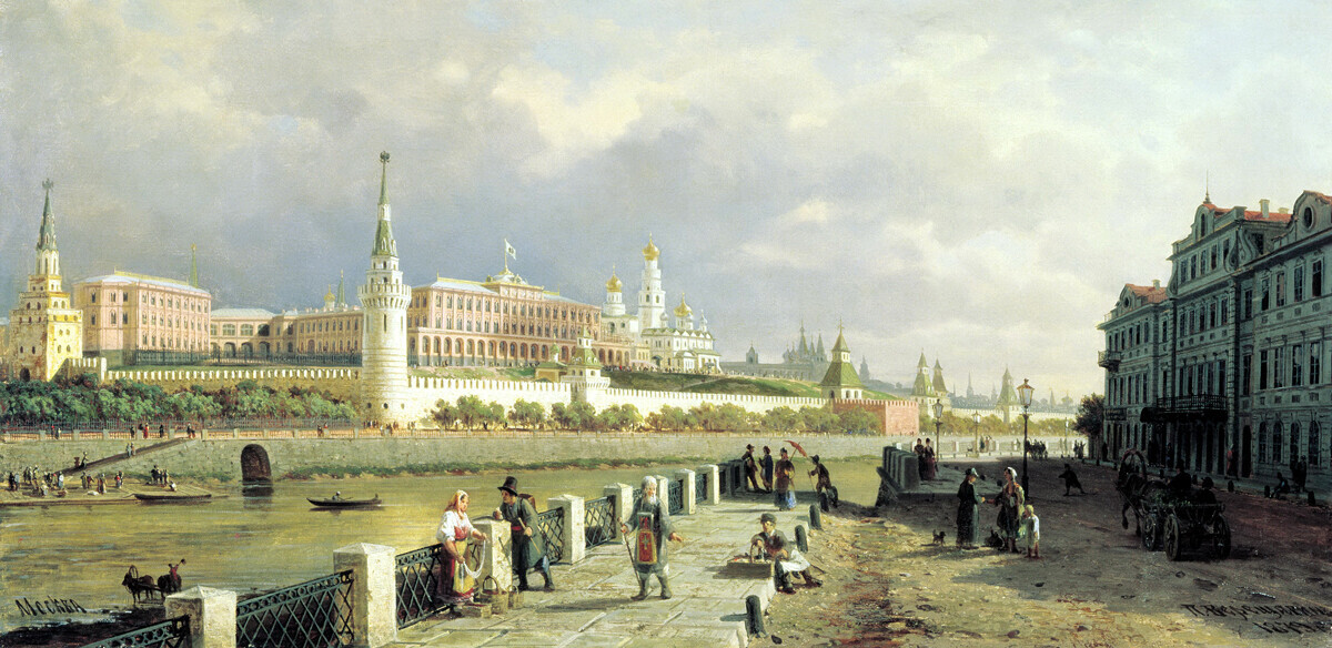 Moskow. Pemandangan Kremlin dari tanggul Sophia. 1879, Pyotr Vereshchagin