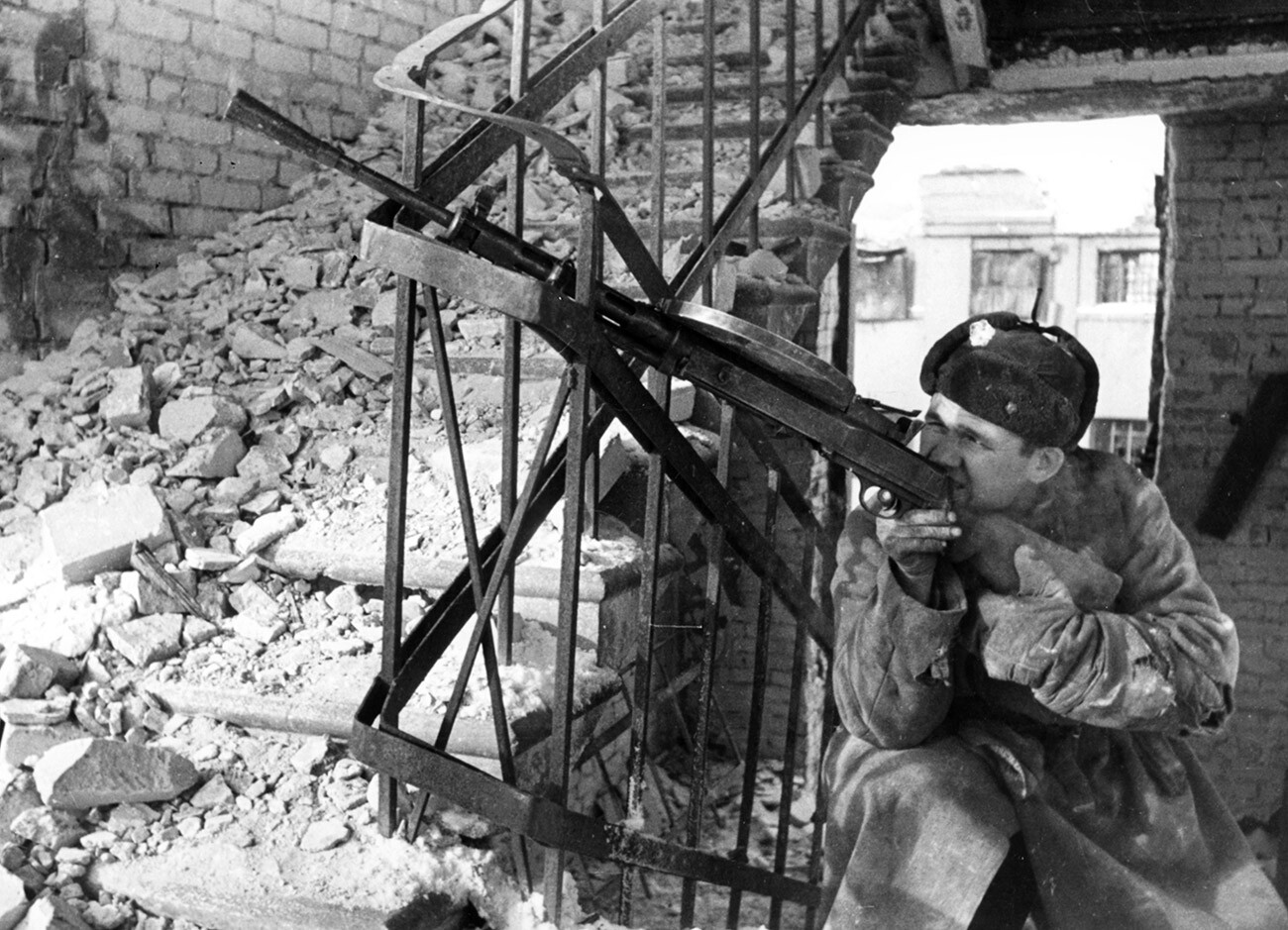 Soldado soviético en Stalingrado.
