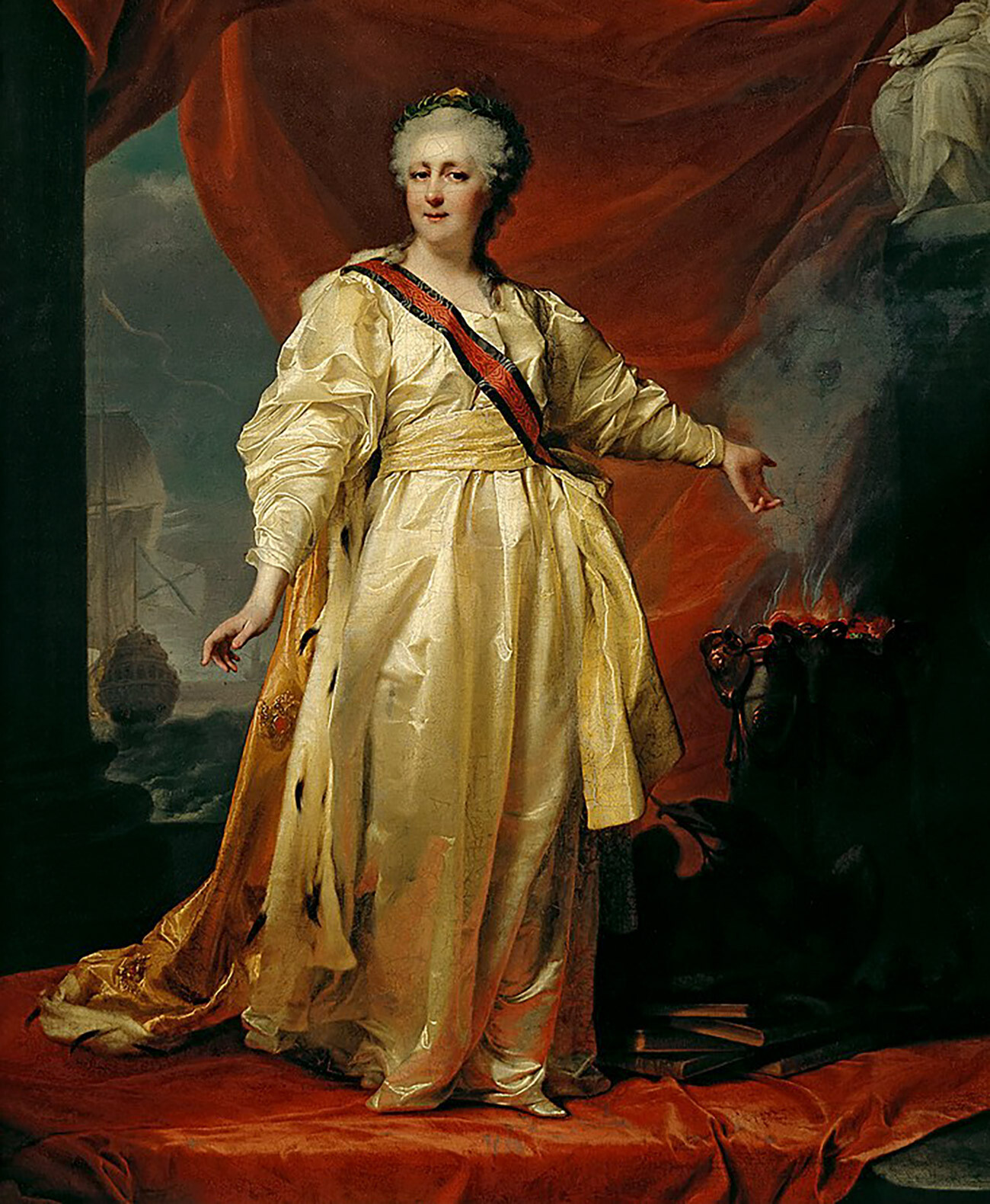 Katharina II. als Gesetzgeberin im Tempel der Göttin der Gerechtigkeit.